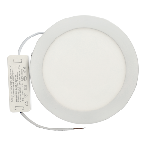 Downlight LED 12w redondo superficie, luz blanca fría 6000k, aro blanco