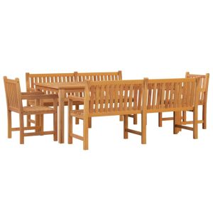 vidaXL juego de comedor para jardín 5 piezas madera maciza de teca