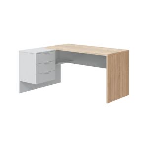 Mesa de escritorio office bucblanco artik (blanco mate) - roble canadian
