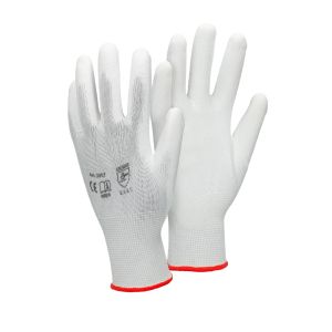 24x guantes trabajo revest. Pu talla 7-s, nylon blanco