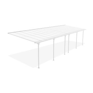 Pérgola/cochera adosada 30m² kleo 1000l300 aluminio blanco