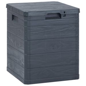 vidaXL caja de almacenamiento de jardín 90 l gris antracita