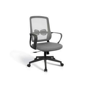 Silla de oficina ergonómica ajustable en gris y negro