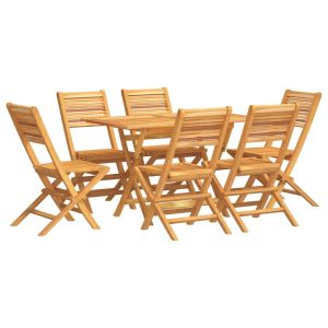 vidaXL juego de comedor de jardín 7 piezas madera maciza de teca