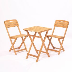 Wellhome set de mesa y 2 sillas de jardín 50x72x50 cm
