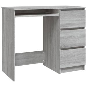 vidaXL escritorio de madera contrachapada gris sonoma 90x45x76 cm