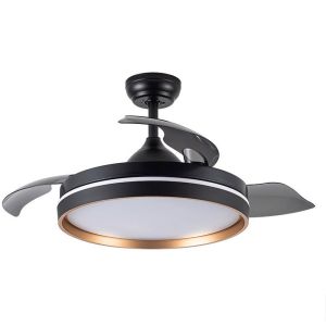 Ventilador dc nalon l negro oro cct regulable control remoto LED fabrilamp