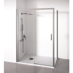 Mampara ducha angular-ancho adaptable 115-120x77-80cm-puerta derecha-plata