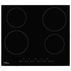 vidaXL placa vitrocerámica 4 quemadores control táctil 6000 w