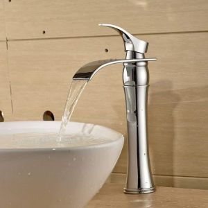 Bonade mezclador alto para lavabo en cascada - cobre cromado de un orificio