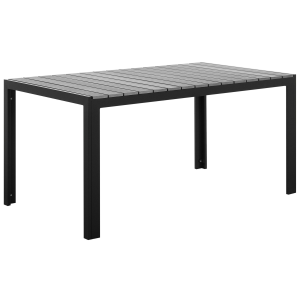 Mesa de jardín gris/negro 150 x 90 cm como