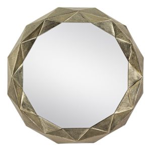 Espejo de pared cristal redondo marco oro decorativo guayaquil 65cm