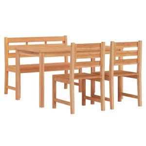 vidaXL juego de comedor para jardín 4 piezas madera maciza de teca