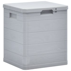 vidaXL caja de almacenamiento de jardín 90 l gris claro