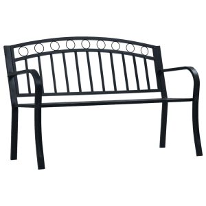 vidaXL banco de jardín acero negro 125 cm