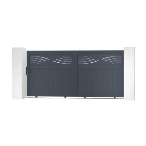 Pack puerta corredera halti 300c140 + puerta halti 100p140 gris