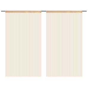 Cortinas de flecos 2 piezas 100x250 cm beige es5517