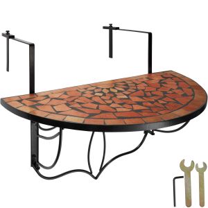 Mesa plegable de balcón para macetas mosaico 75x65x62cm