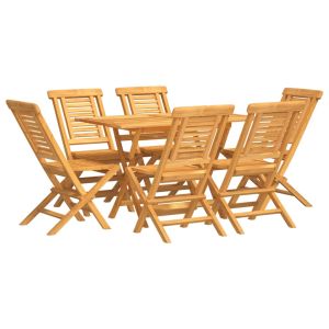 vidaXL juego de comedor de jardín 7 piezas madera maciza de teca