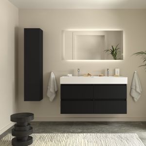 Mueble baño bequia 120cm + lavabo cerámica| negro