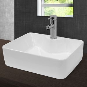 Lavabo de baño ø 480 x 380 mm blanco ecd germany