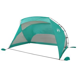 vidaXL tienda de playa 185t poliéster verde agua 274x178x170/148 cm