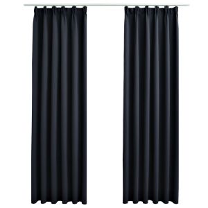 vidaXL cortinas opacas con ganchos 2 unidades gris antracita 140x175cm