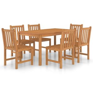 vidaXL conjunto de comedor de jardín 7 piezas madera maciza de teca