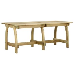 vidaXL mesa de jardín de madera de pino impregnada 220x74x75 cm