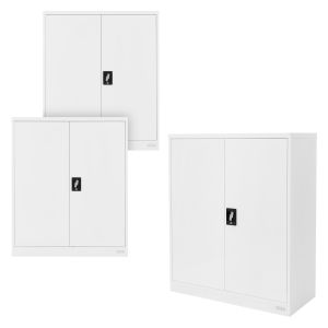 3x archivador de oficina armario metal blanco 90x40x109 cm