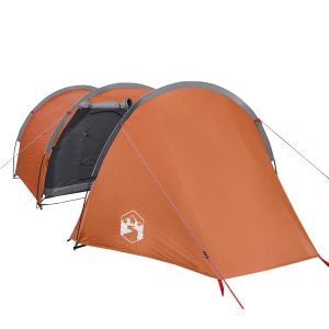 vidaXL tienda de campaña con túnel para 4 personas impermeable naranja