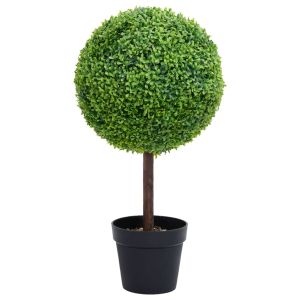 vidaXL planta de boj artificial forma de bola con maceta verde 50 cm