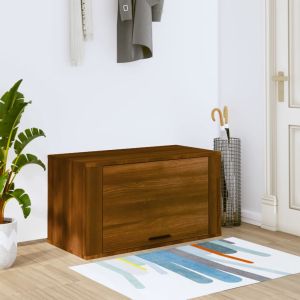 Mueble zapatero pared madera pino marrón roble 70x35x38 cm