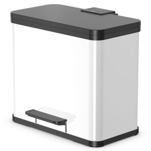 Hailo cubo con pedal oko duo plus tamaño l 17+9 l blanco 0630-230