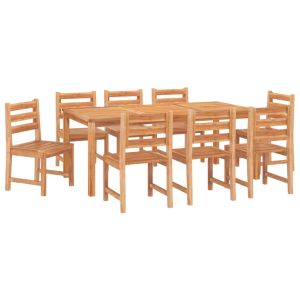 vidaXL juego de comedor para jardín 9 piezas madera maciza de teca