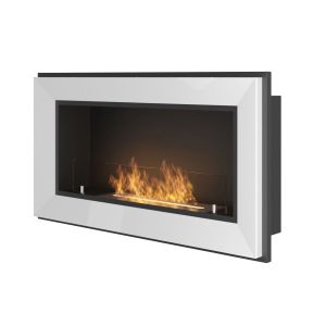 Rame 900 - chimenea de bioetanol empotrada de pared - blanco - con cristal