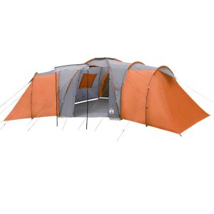 vidaXL tienda de campaña familiar iglú 12 personas impermeable naranja