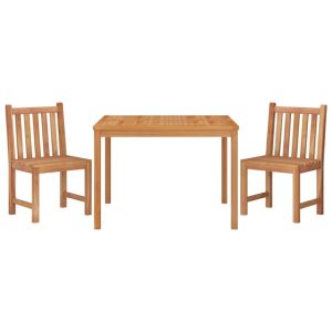 vidaXL juego de comedor para jardín 3 pzas madera maciza de teca