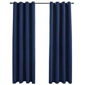 vidaXL cortinas opacas con anillas de metal 2 uds azul 140x245 cm