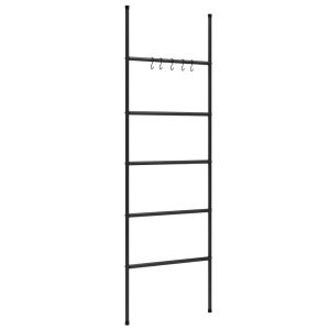 vidaXL toallero en escalera con 5 niveles hierro negro 58x175 cm