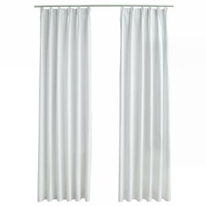 vidaXL cortinas opacas con ganchos 2 piezas blanco crudo 140x245 cm