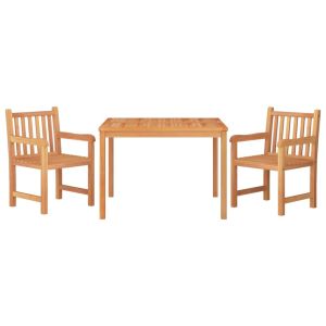 vidaXL juego de comedor para jardín 3 pzas madera maciza de teca