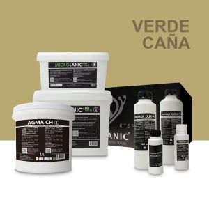 Kit microcemento sar 5m² paredes/suelos verde caña