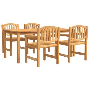 vidaXL juego de comedor para jardín 5 piezas madera maciza de teca