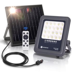 Aigostar foco proyector LED solar con control remoto 50w,500lm,6500k,ip65