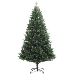 Árbol de navidad artificial con bisagras y frutos rojos 240 cm es1578