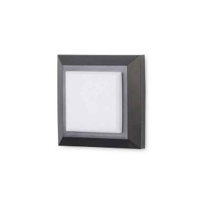 Aplique cuadrado IP65 modelo Grove Diffuser Square LED Negro FORLIGHT