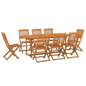 vidaXL set comedor de jardín 9 piezas madera maciza acacia 220x90x75cm