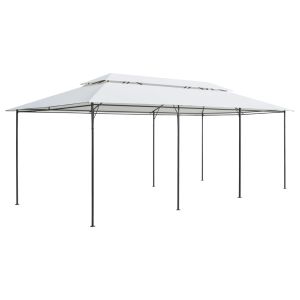 vidaXL cenador 600x298x270 cm blanco 180g/m²