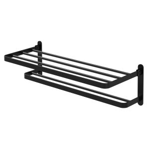 Toallero de pared sin taladrar 58cm acero negro